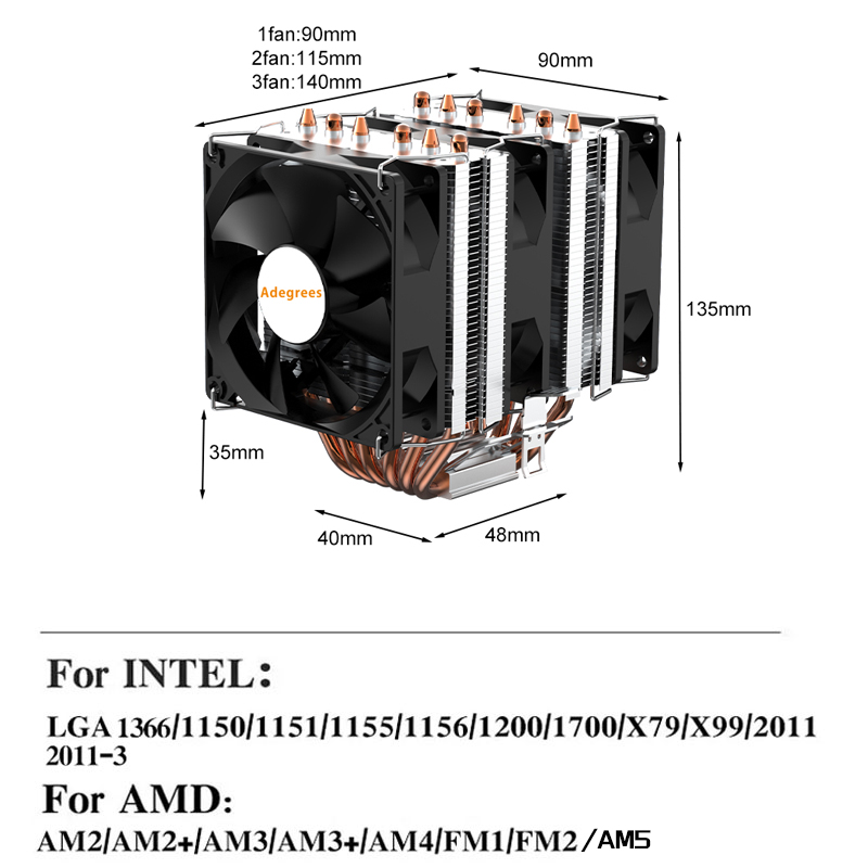 Cooler de ar para CPU com 6 tu - Cpu Cooler avaliação e preço
